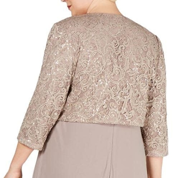 R&M Richards - Column Dress and Bolero Jacket Set with Embellishments 14W - Picture 7 of 7